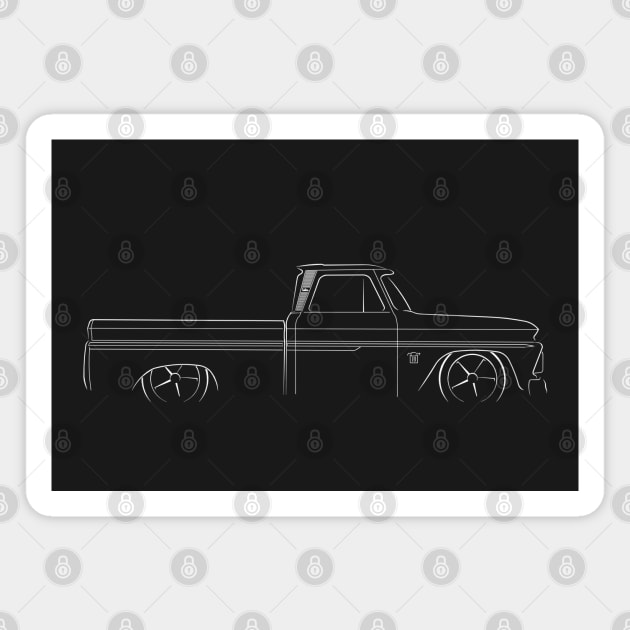 Chevrolet C-10 Fleetside Pickup - profile stencil, white Magnet by mal_photography